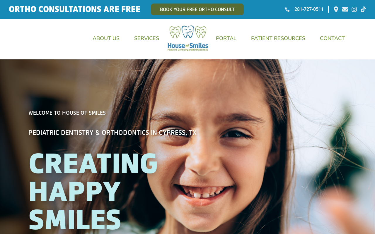 House of Smiles Pediatric Dentistry And Orthodontics — screenshot of their official website