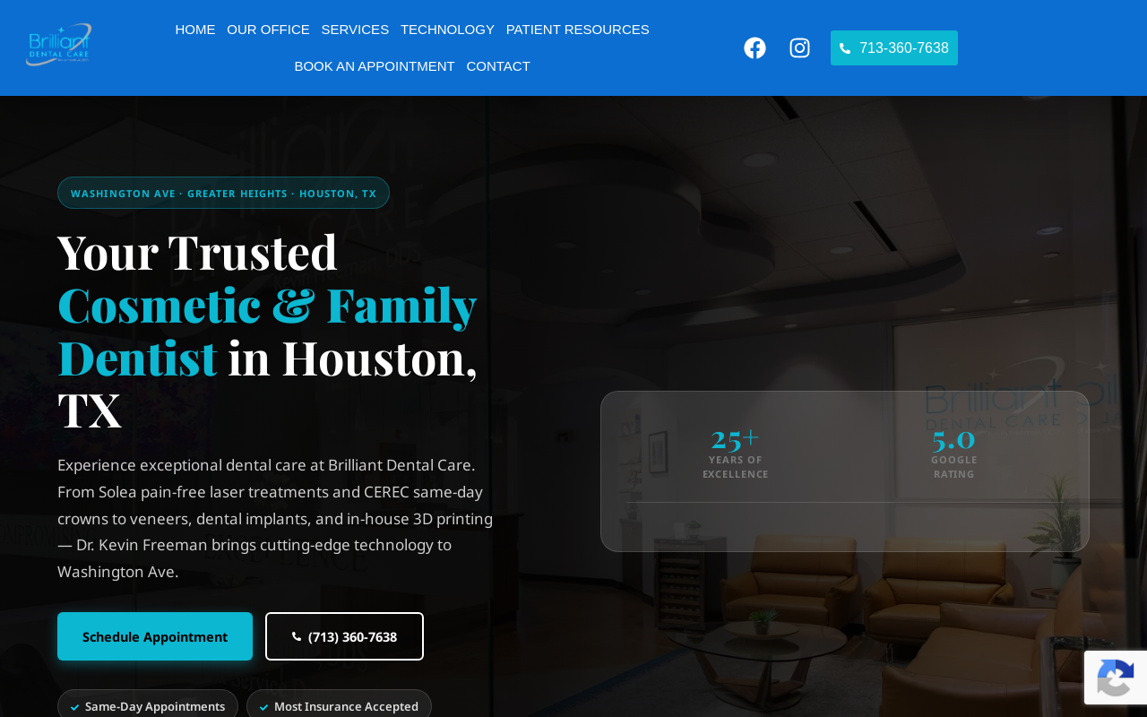 Brilliant Dental Care — screenshot of their official website
