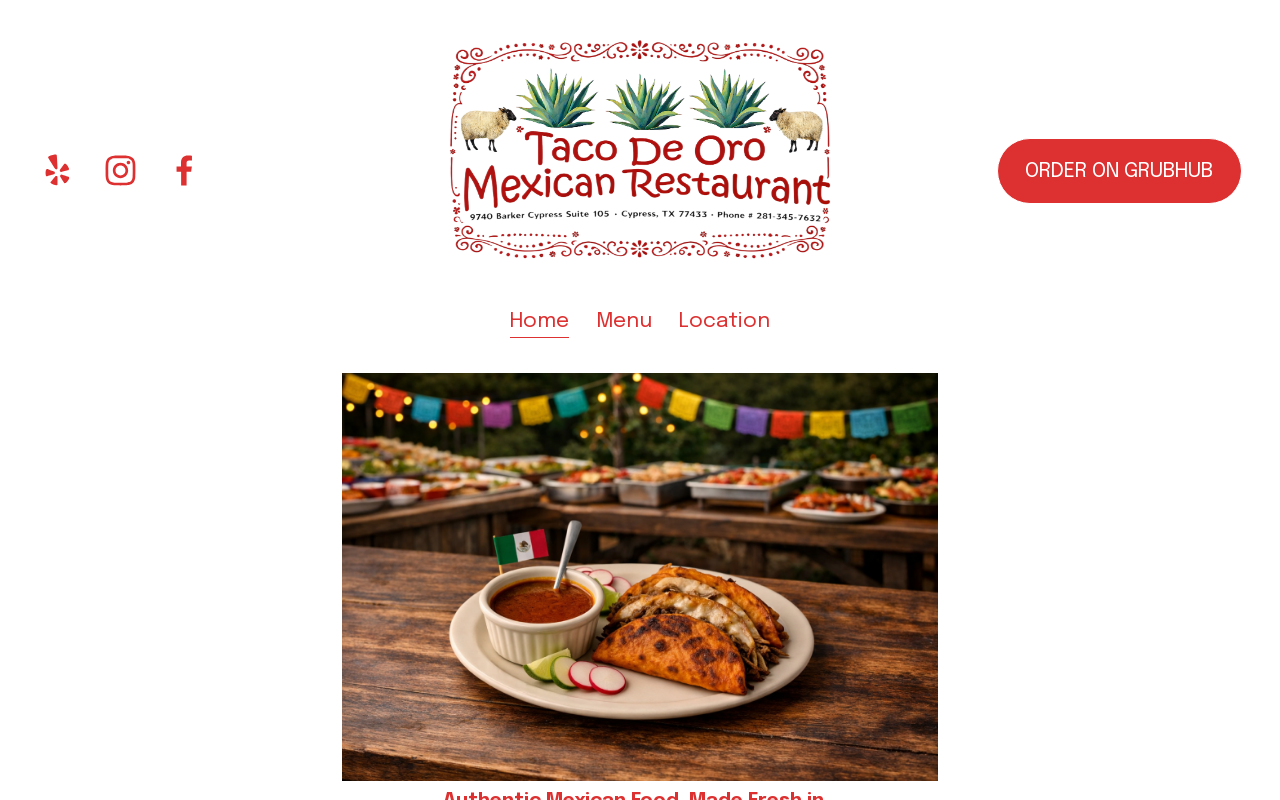 Taco de Oro — screenshot of their official website