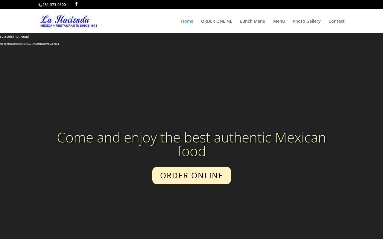 La Hacienda On The Creek — screenshot of their official website