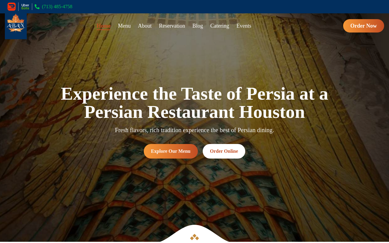 Aban Persian Restaurant — screenshot of their official website