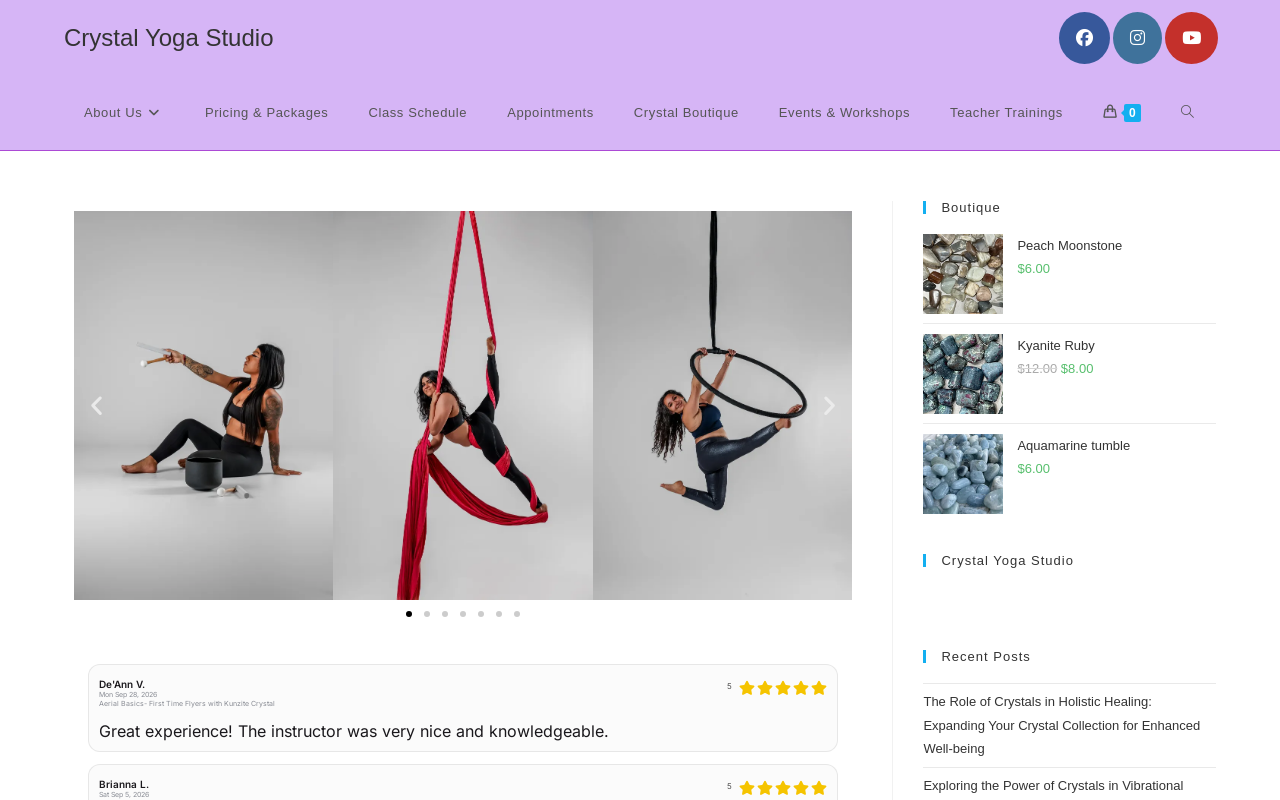 Crystal Yoga Studio — screenshot of their official website