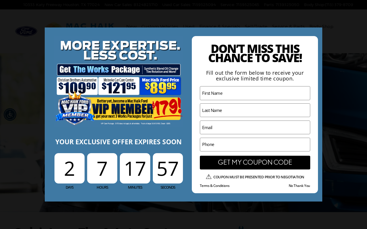Quick Lane — screenshot of their official website