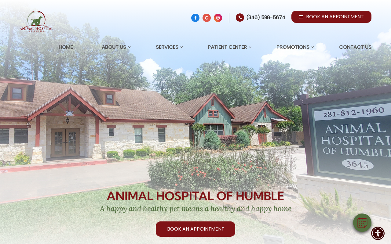 Animal Hospital of Humble — screenshot of their official website
