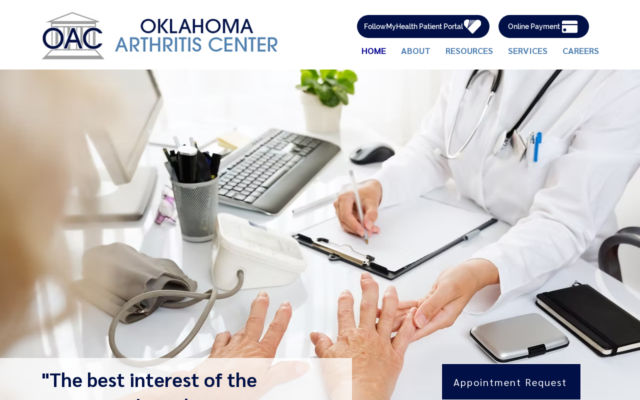 Oklahoma Arthritis Center — screenshot of their official website