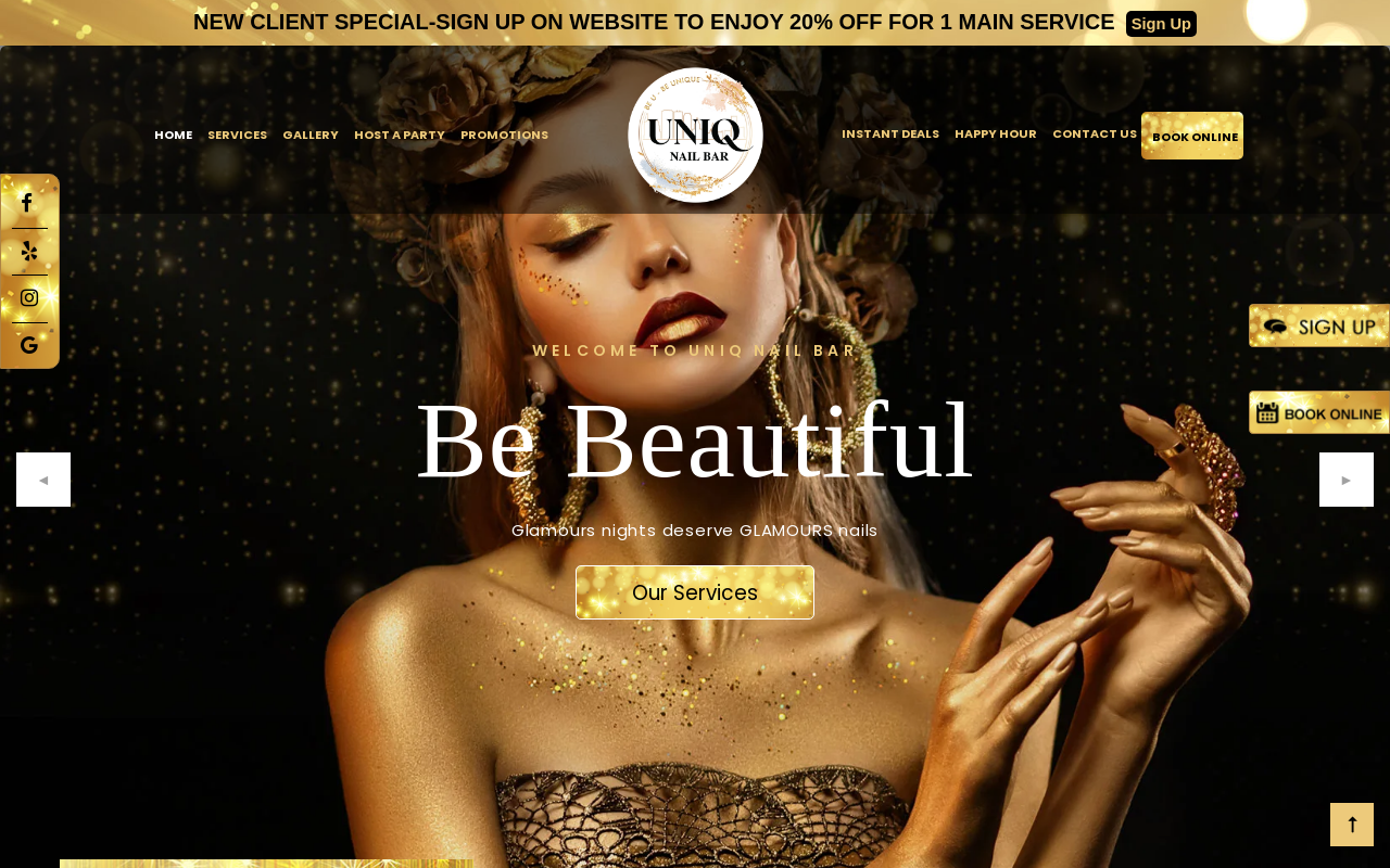 Uniq Nail Bar — screenshot of their official website