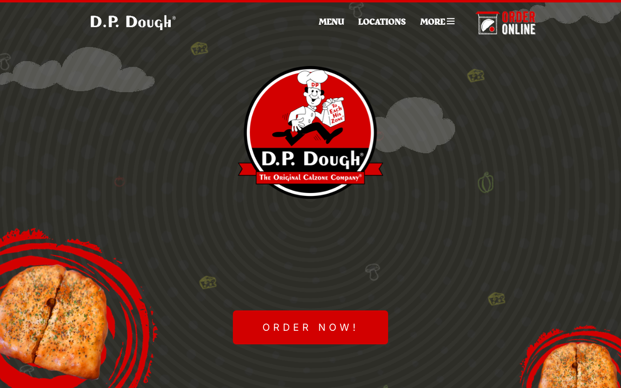 D.P. Dough — screenshot of their official website