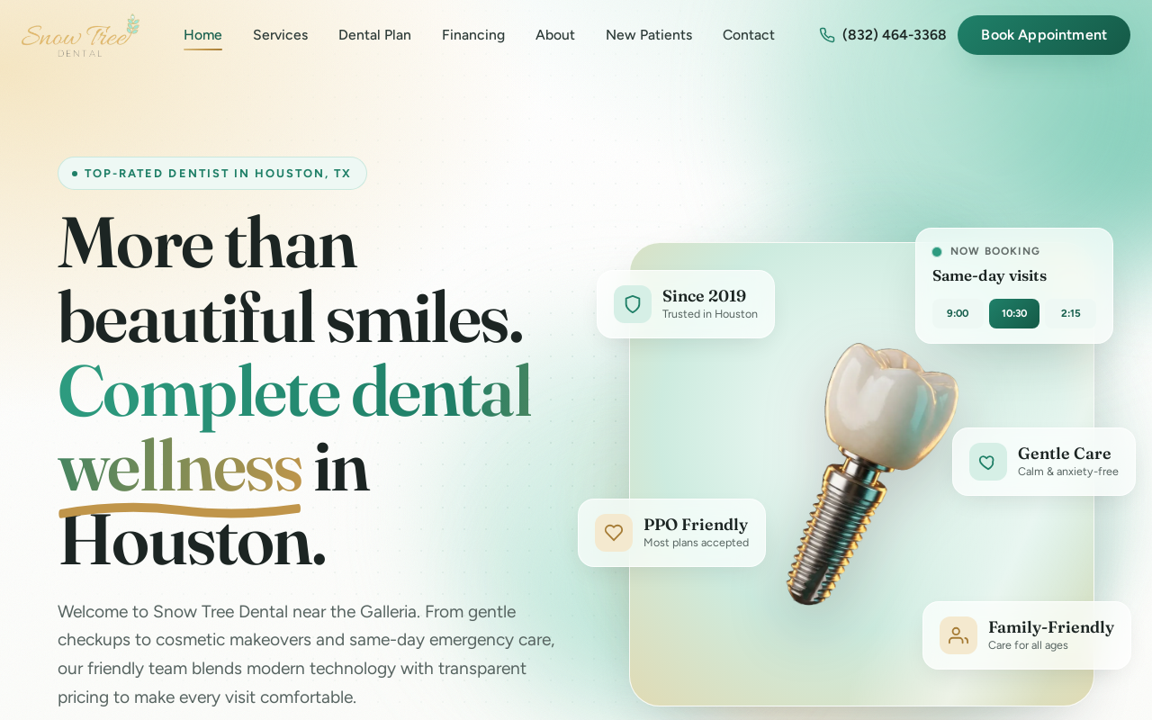 Snow Tree Dental — screenshot of their official website