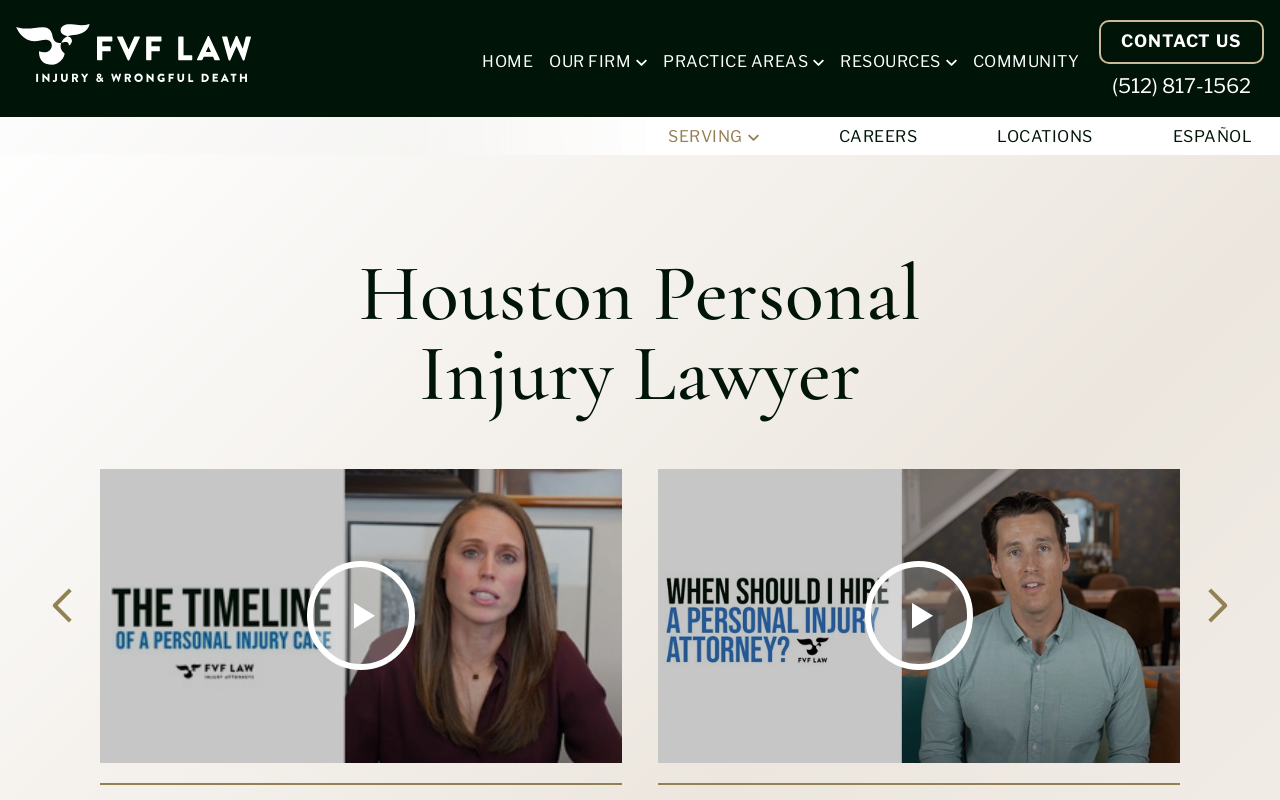 FVF Law Firm - Injury & Wrongful Death Lawyers - Houston — screenshot of their official website