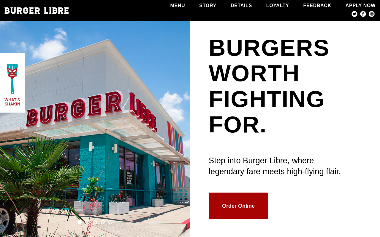 Burger Libre — screenshot of their official website