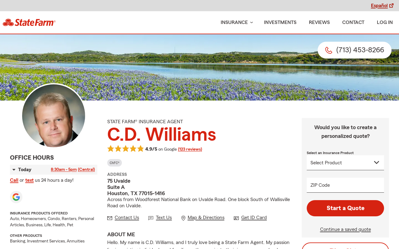C.D. Williams - State Farm Insurance — screenshot of their official website