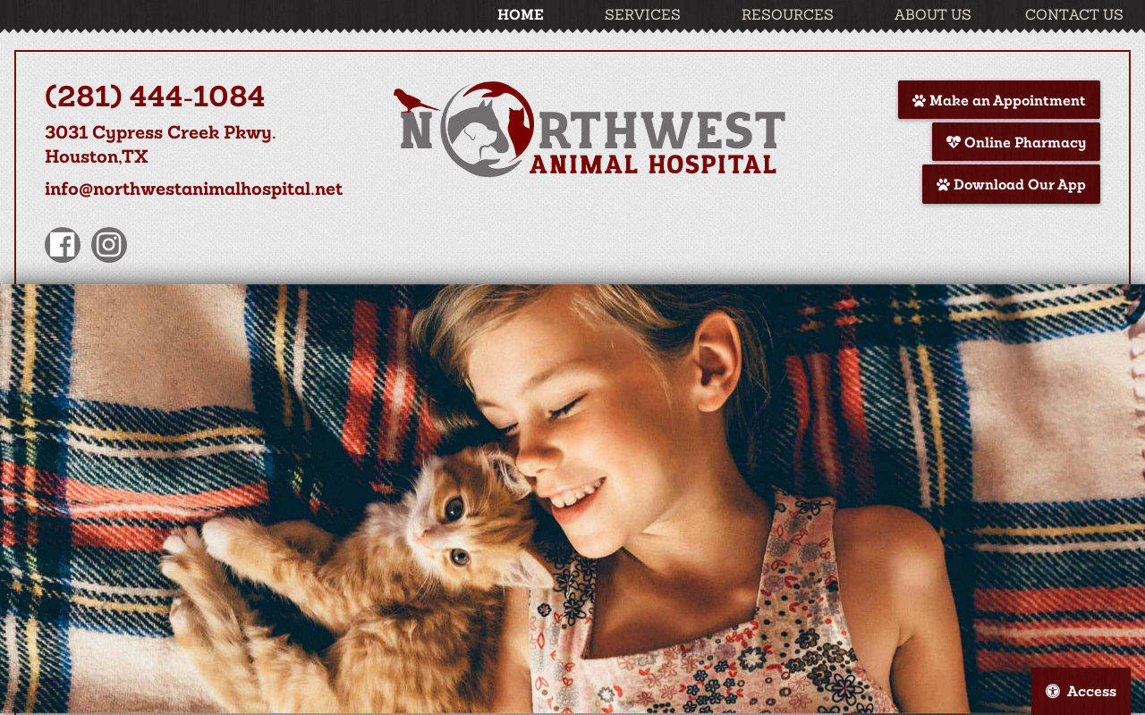 Northwest Animal Hospital — screenshot of their official website