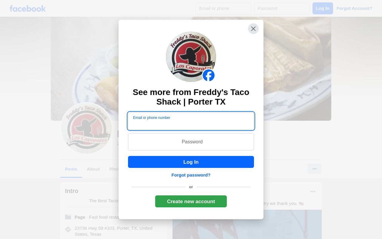 Freddy's Taco Shack — screenshot of their official website