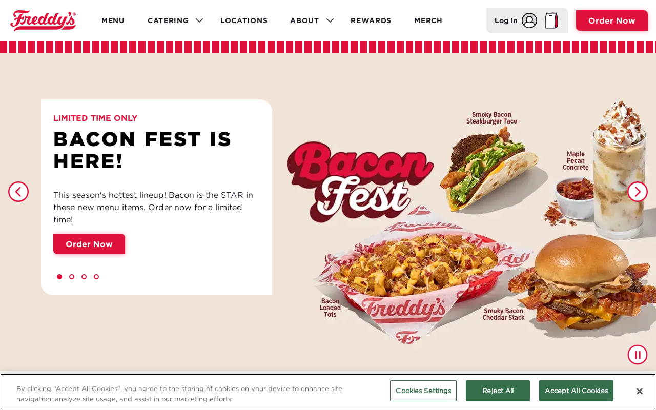 Freddy's Frozen Custard & Steakburgers — screenshot of their official website
