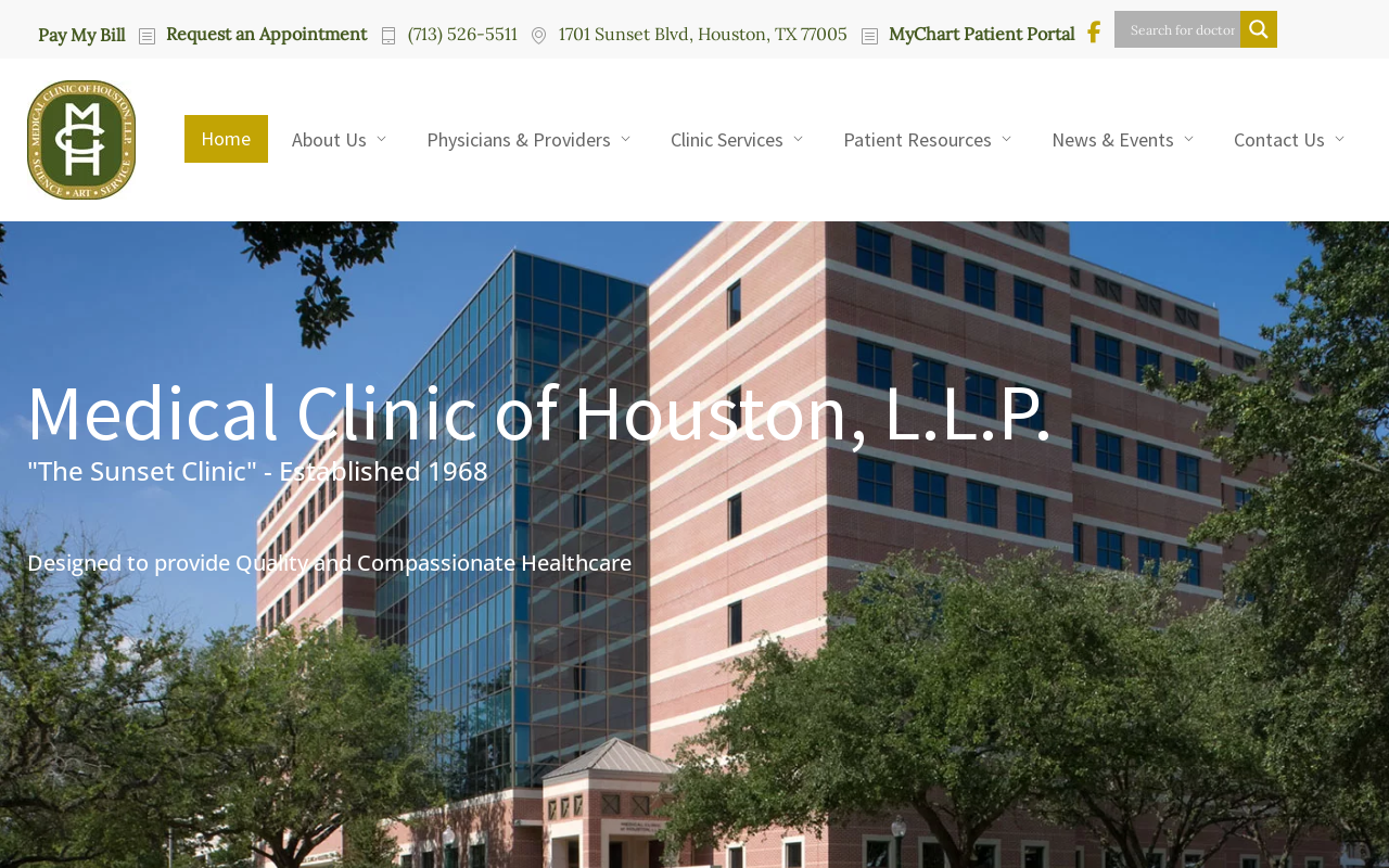Medical Clinic of Houston — screenshot of their official website