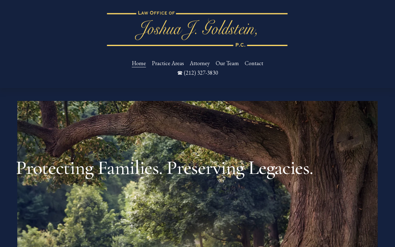 Law Office of Joshua J. Goldstein, P.C. — screenshot of their official website