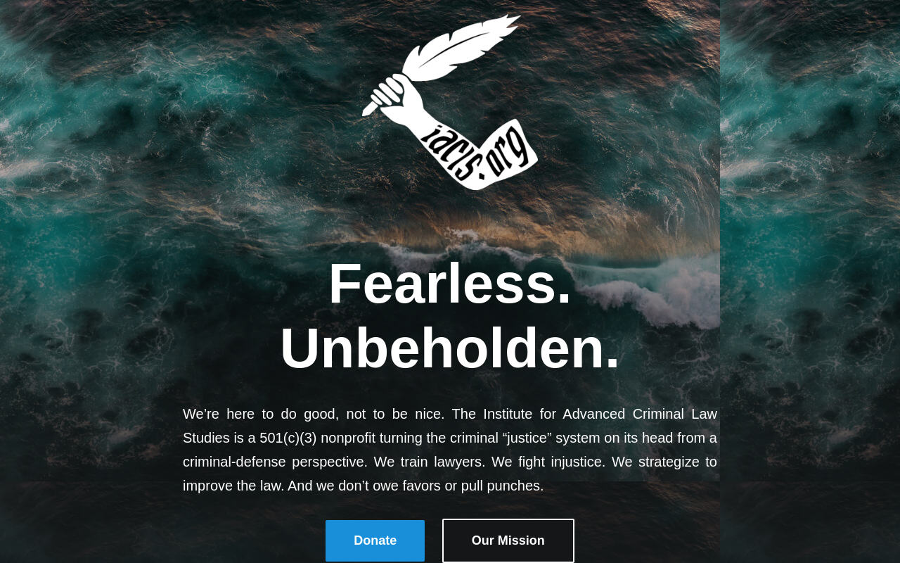 Institute for Advanced Criminal Law Studies — screenshot of their official website