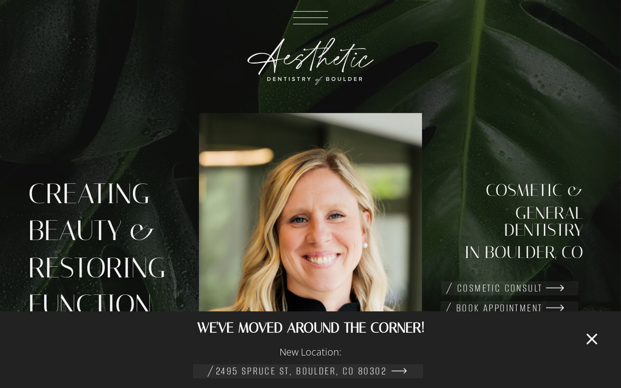 Aesthetic Dentistry of Boulder — screenshot of their official website