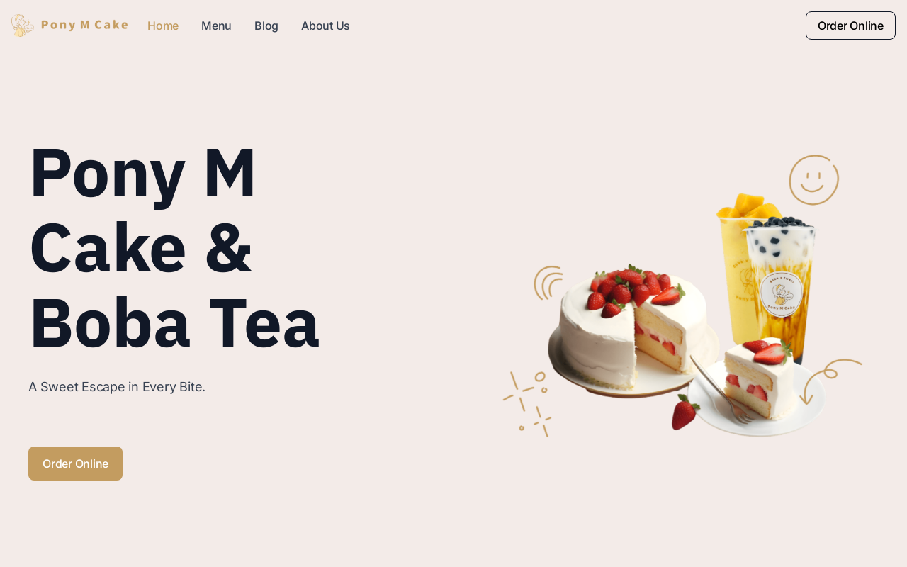 Pony M Cake — screenshot of their official website