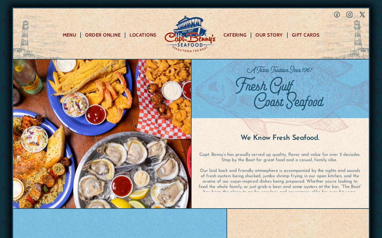 Captain Benny's — screenshot of their official website