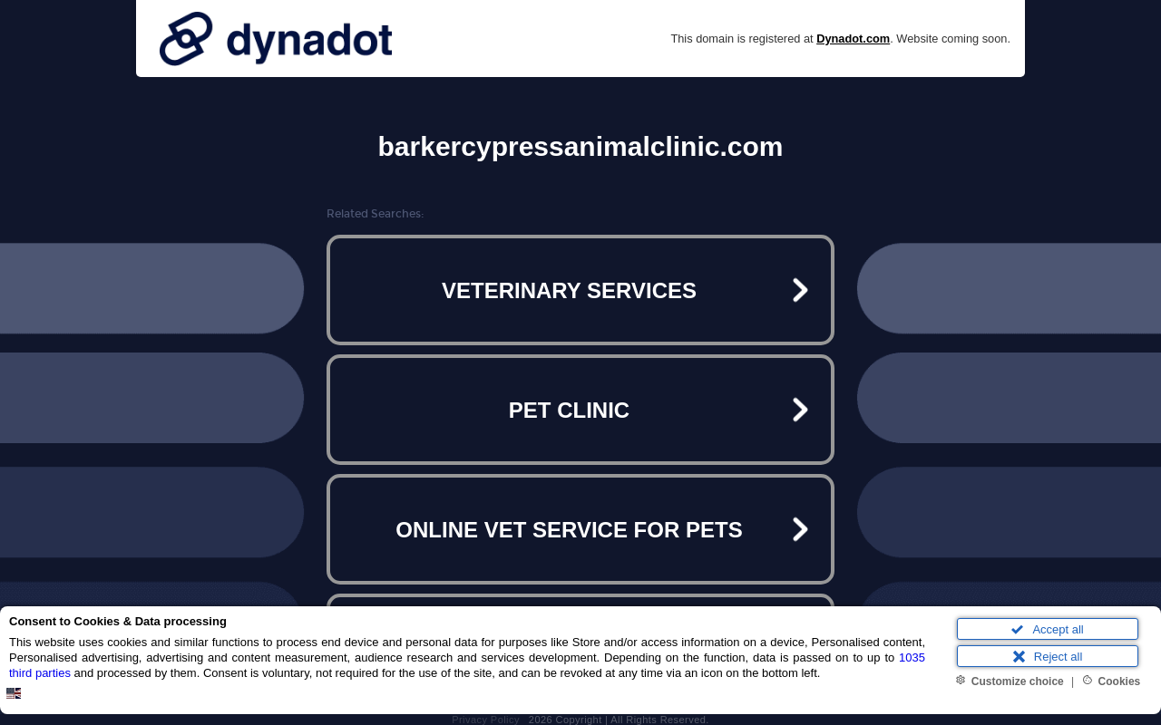 Barker Cypress Animal Clinic — screenshot of their official website