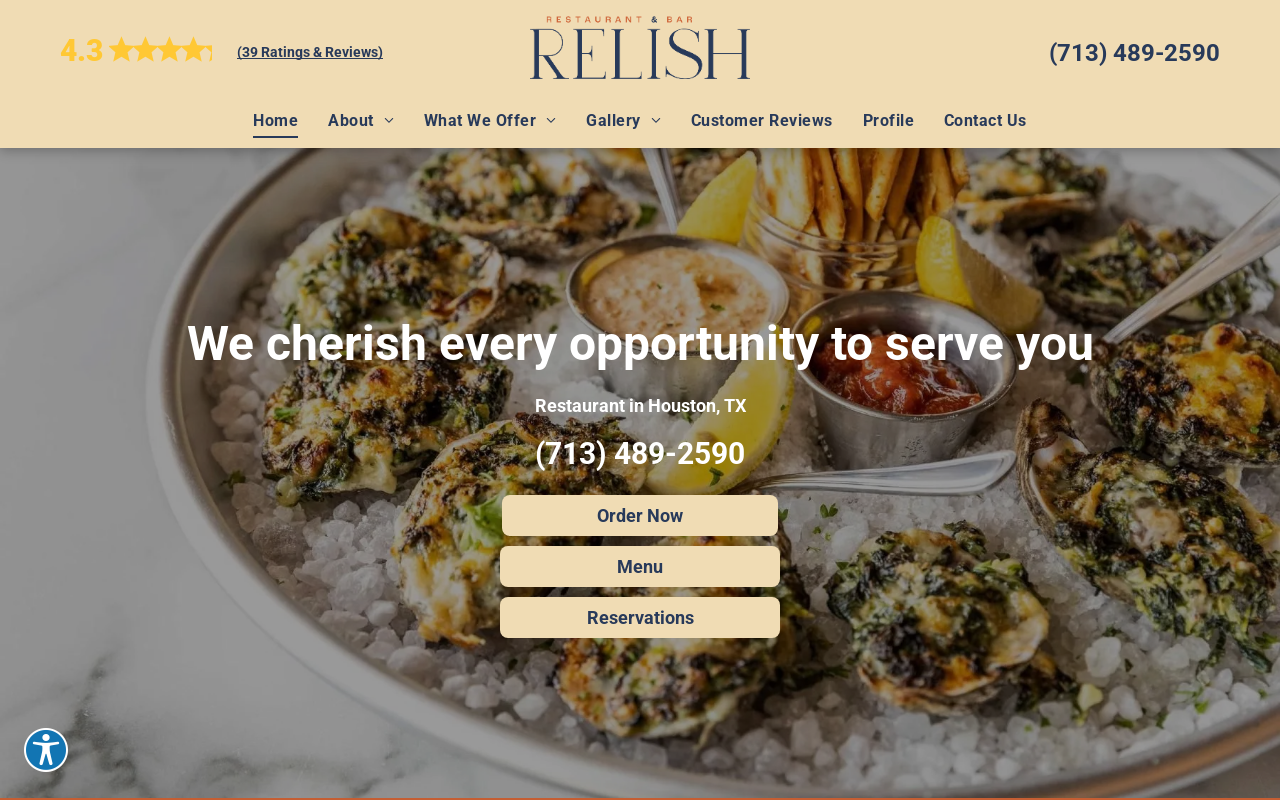 Relish Restaurant & Bar — screenshot of their official website