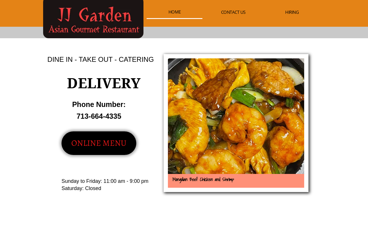 JJ Garden Restaurant — screenshot of their official website