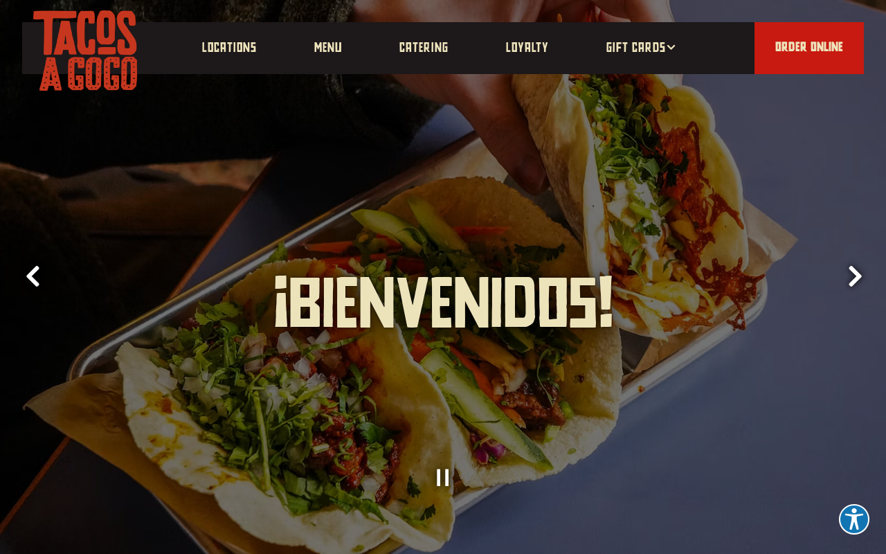 Tacos A Go Go — screenshot of their official website