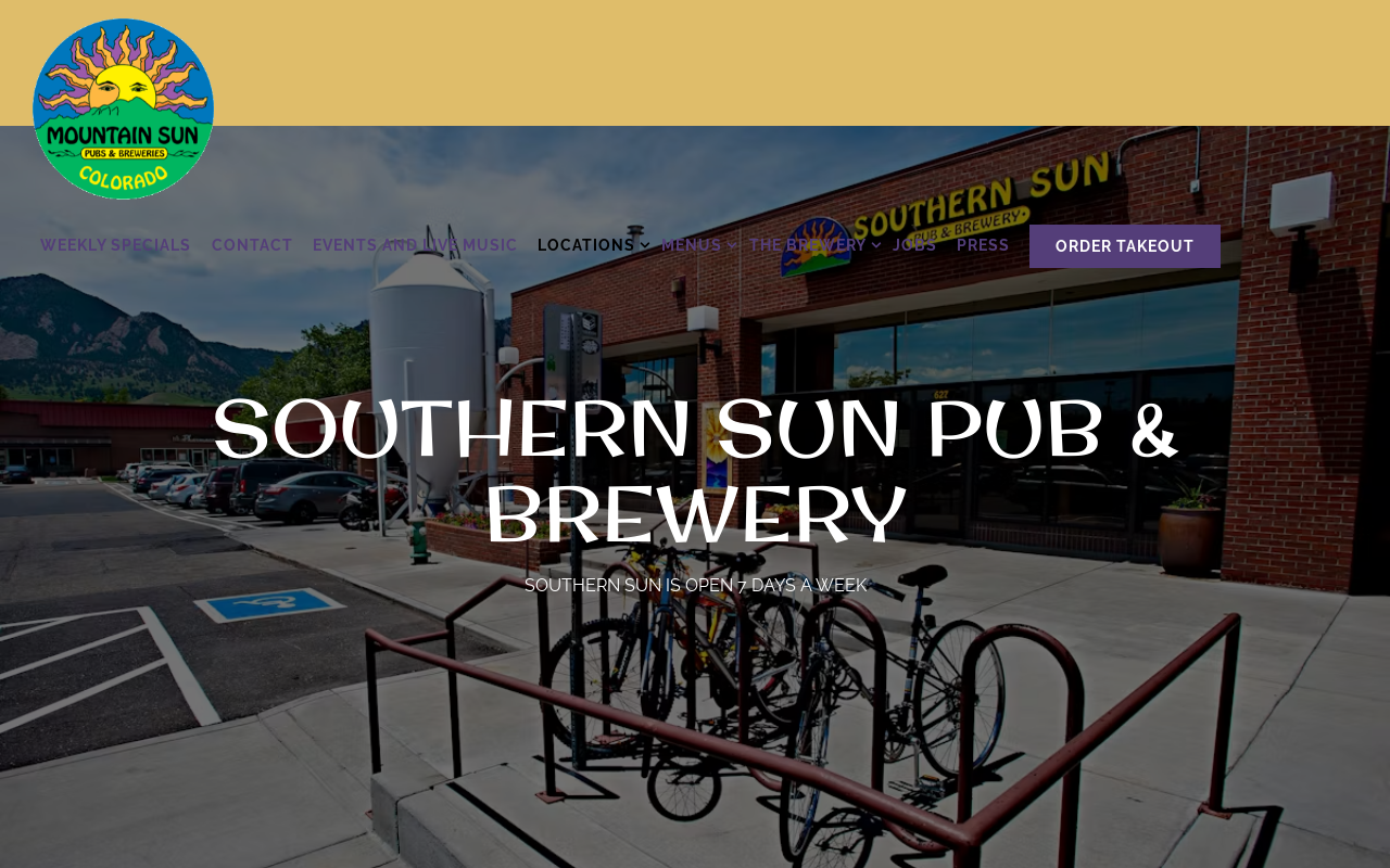 Southern Sun Pub & Brewery — screenshot of their official website