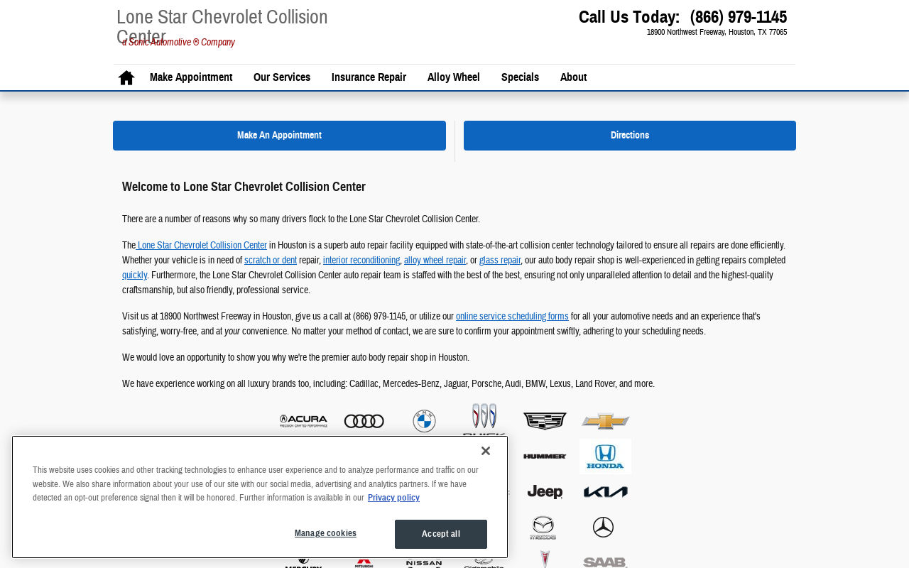 Lone Star Chevrolet Collision Center — screenshot of their official website