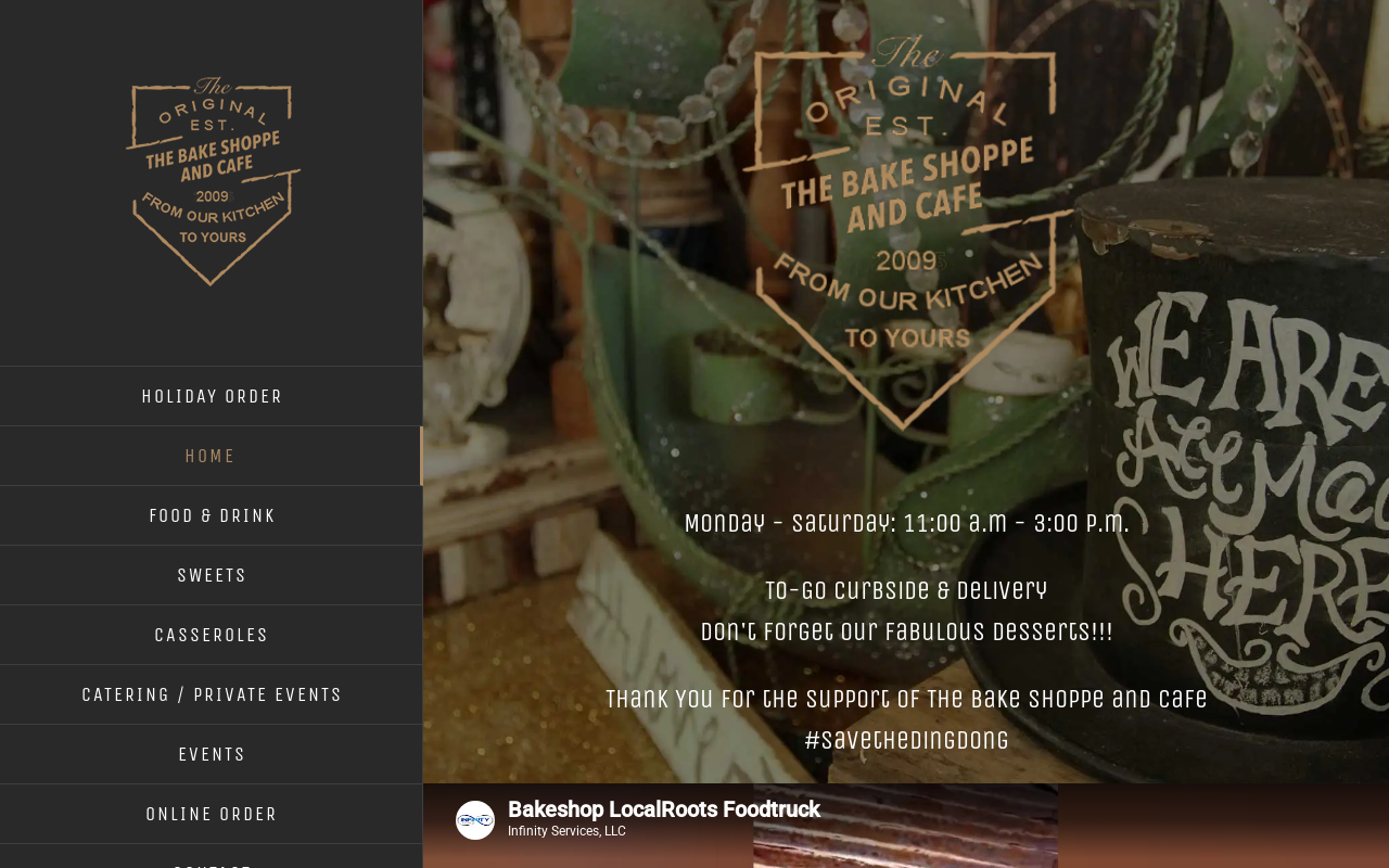 The Bake Shoppe — screenshot of their official website