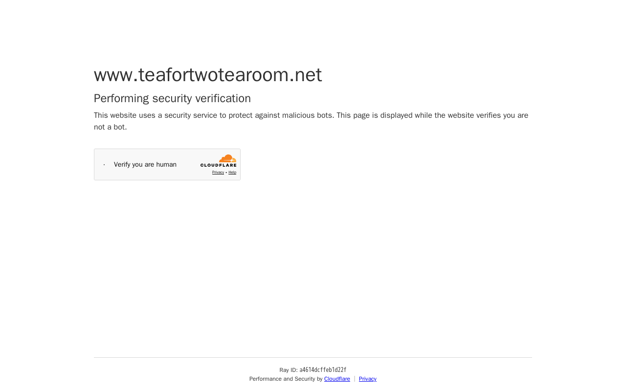 Tea for Two Tearoom — screenshot of their official website