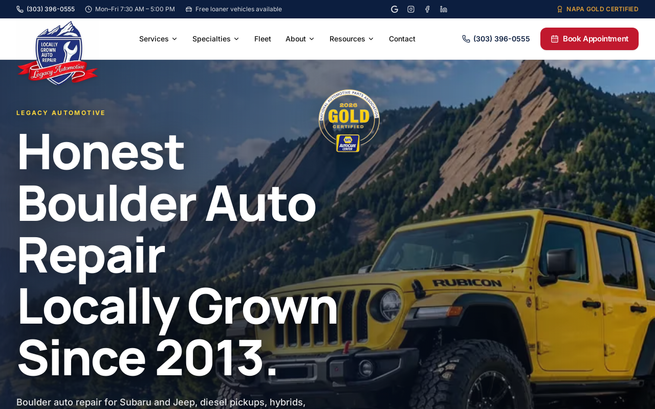 Legacy Automotive — screenshot of their official website