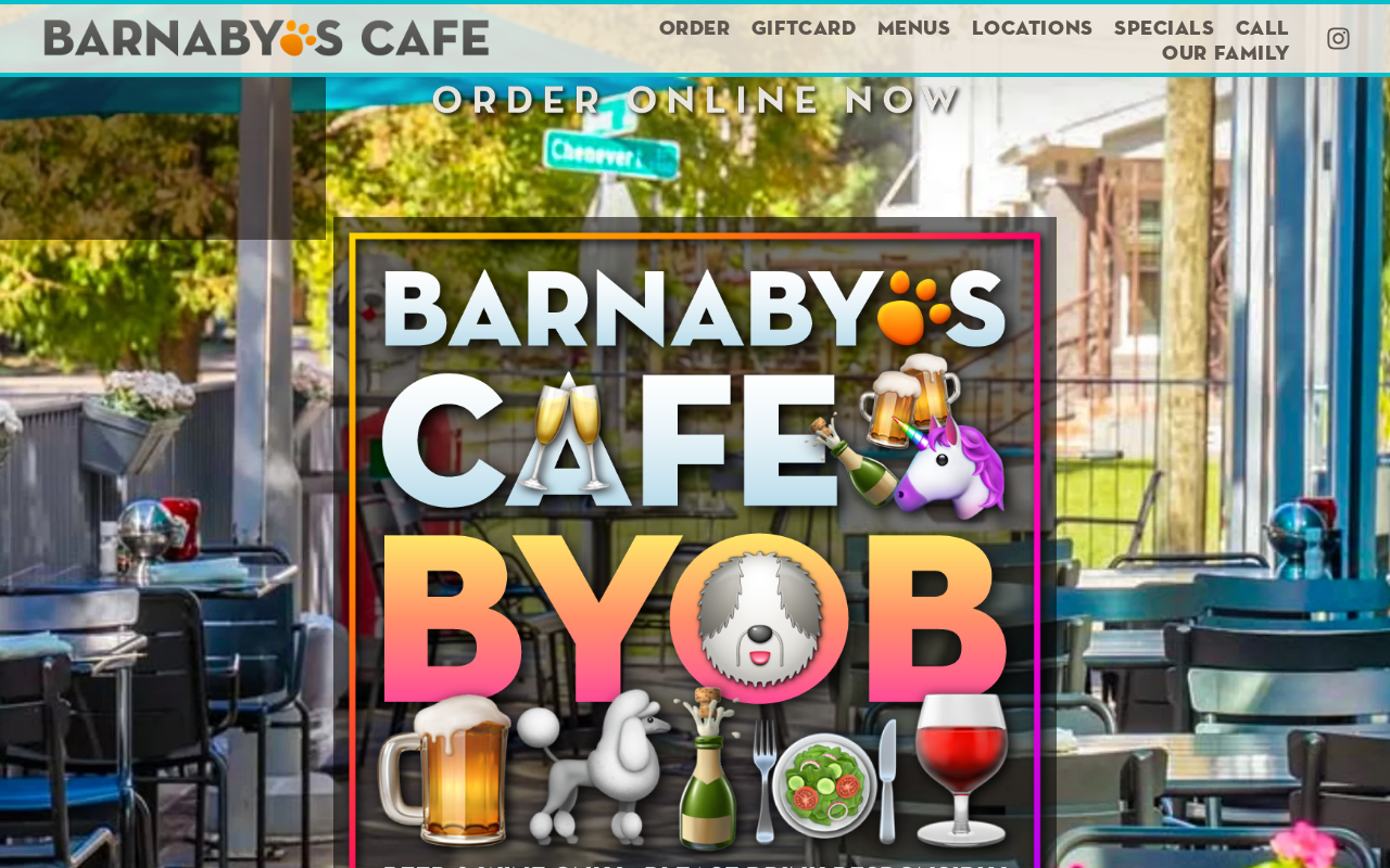 Barnaby's Cafe — screenshot of their official website