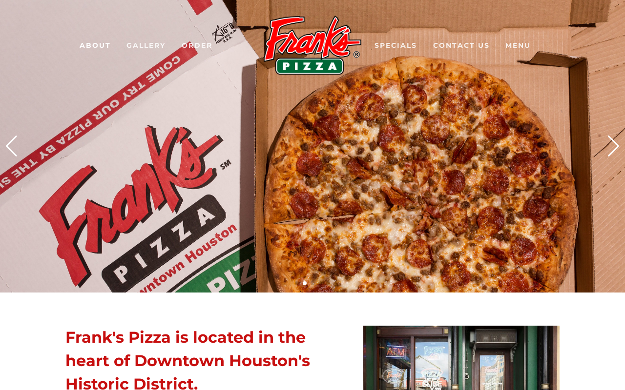 Frank's Pizza — screenshot of their official website
