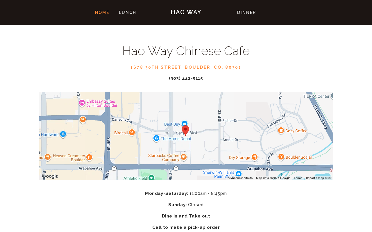 Haoway Chinese Cafe — screenshot of their official website