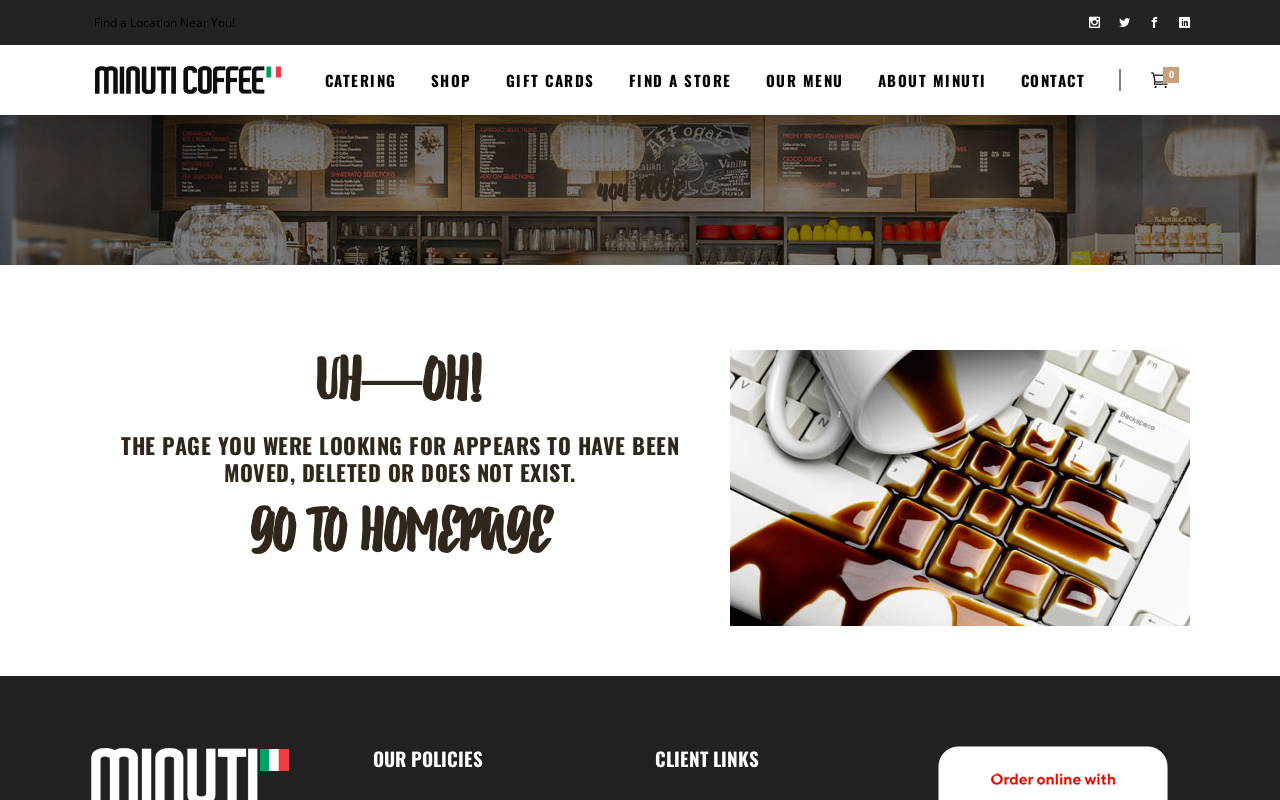 Minuti Coffee — screenshot of their official website