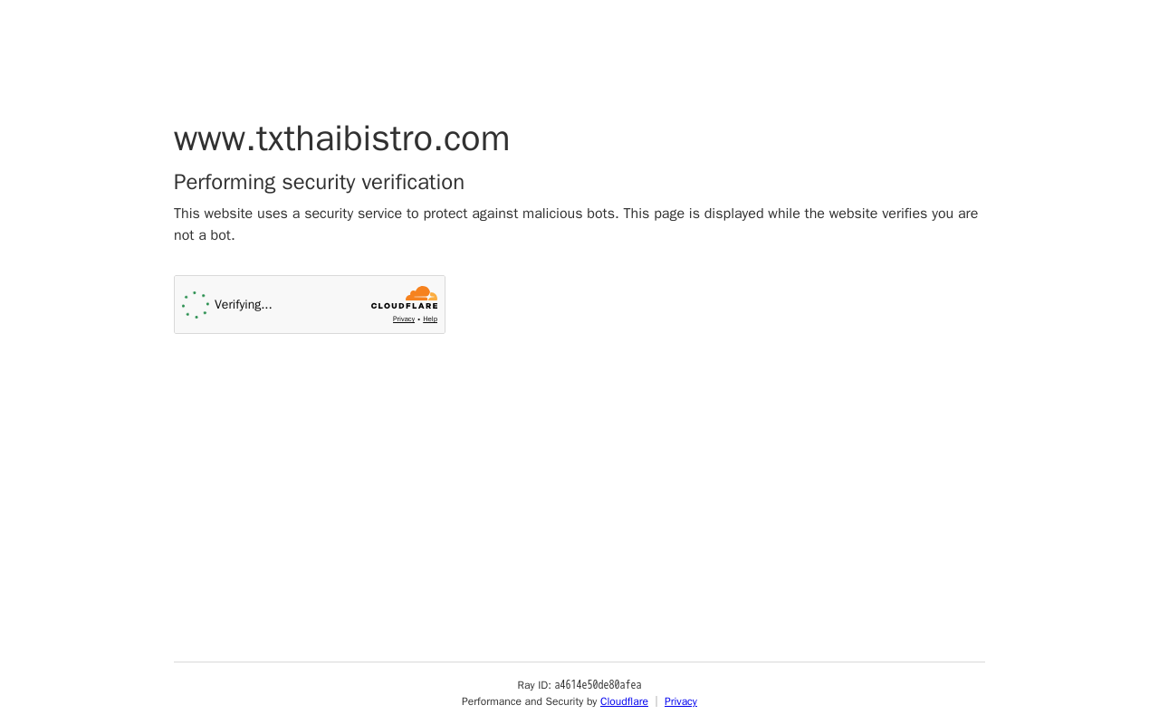 Thai Bistro — screenshot of their official website