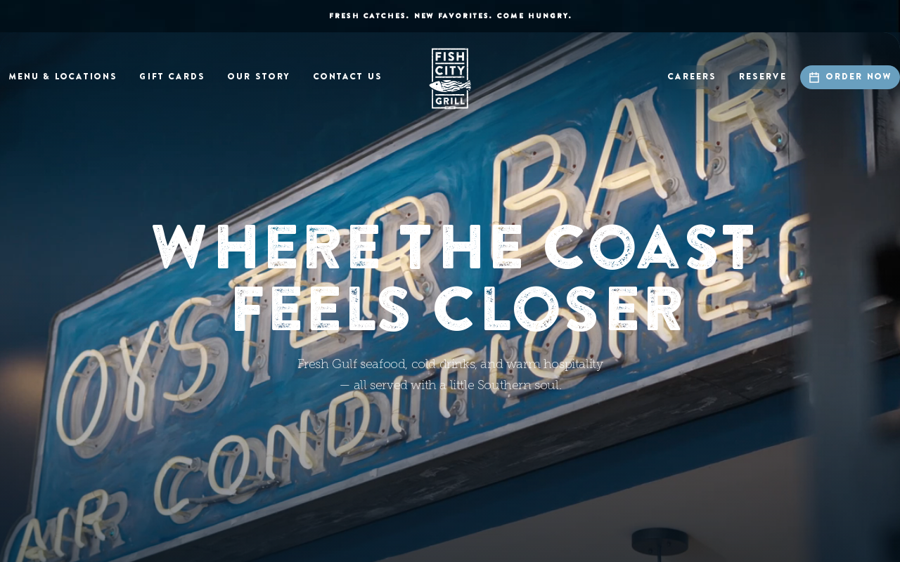 Fish City Grill — screenshot of their official website