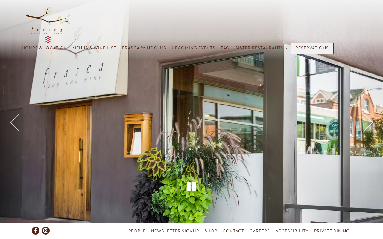 Frasca Food and Wine — screenshot of their official website
