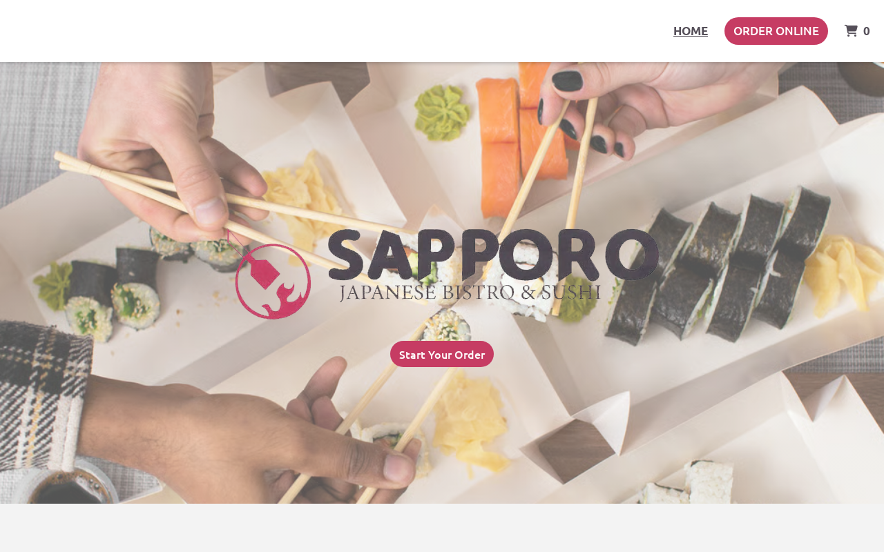Sapporo Sushi & Bar — screenshot of their official website