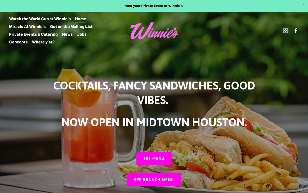 Winnie's — screenshot of their official website