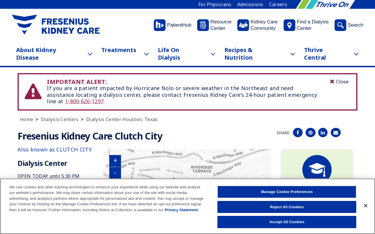 Clutch City Dialysis — screenshot of their official website