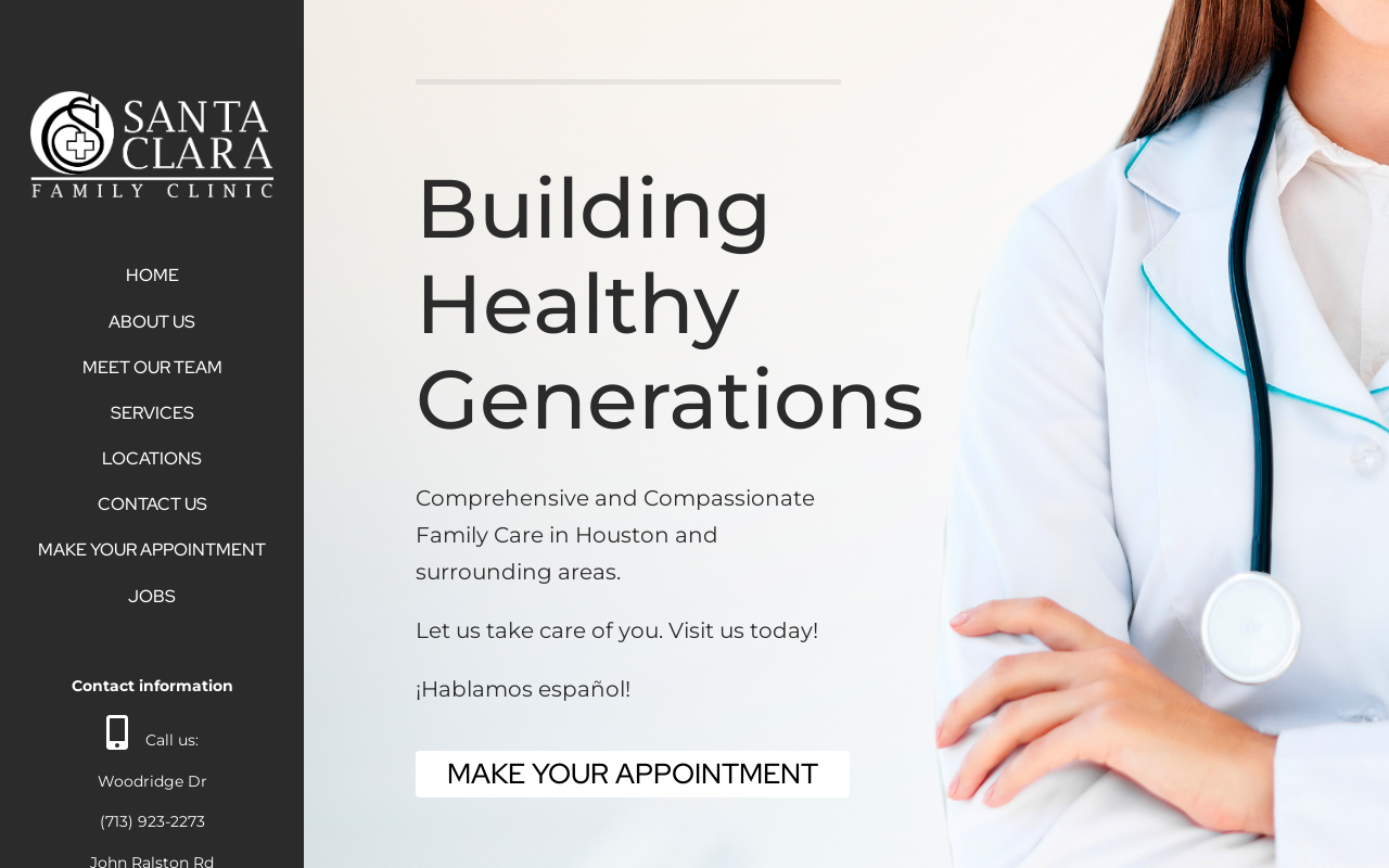 Santa Clara Family Clinic — screenshot of their official website