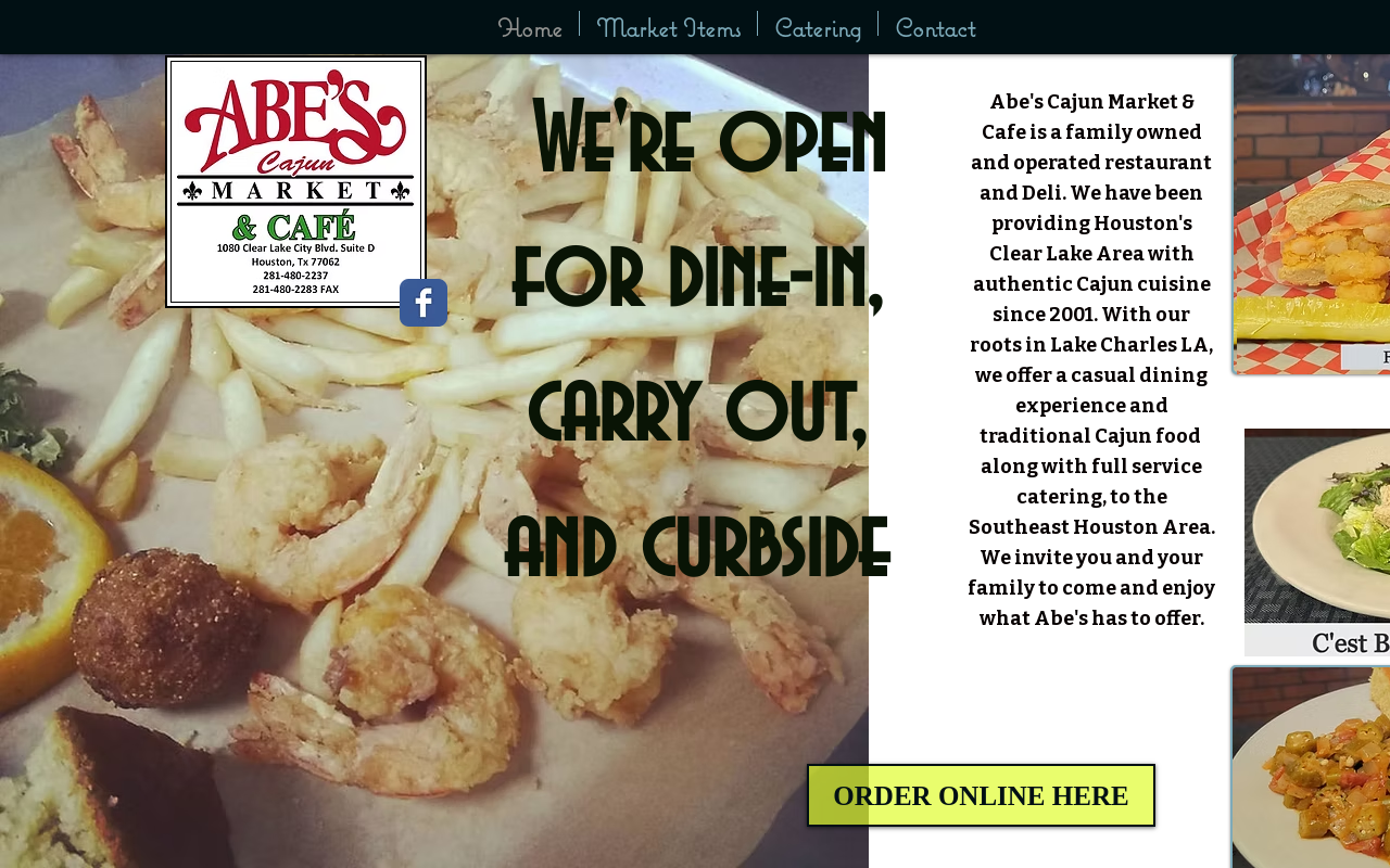 Abe's Cajun Market & Cafe — screenshot of their official website