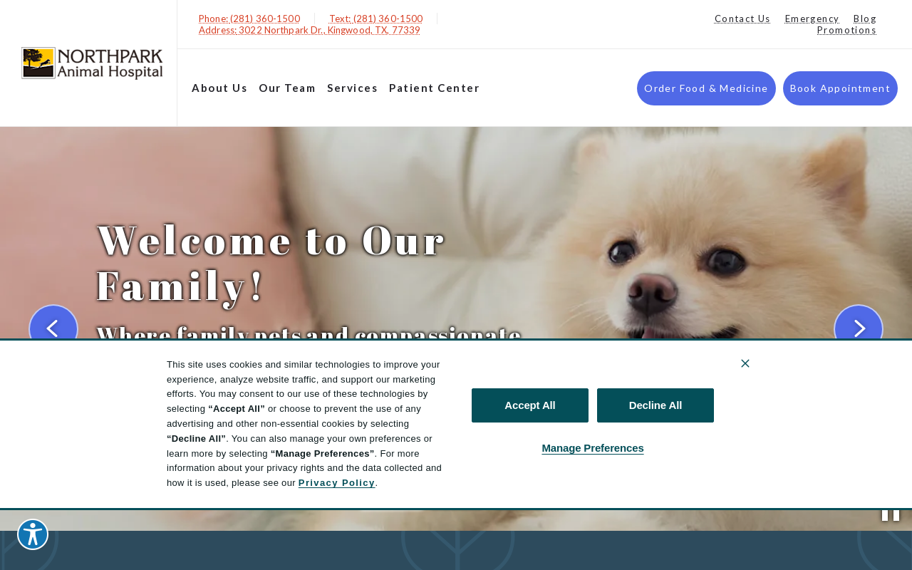 Northpark Veterinary Hospital — screenshot of their official website