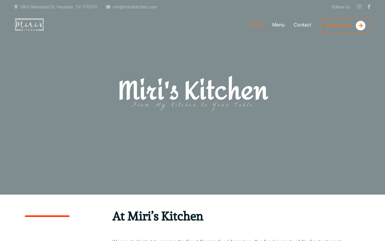 Miri's Kitchen Persian — screenshot of their official website