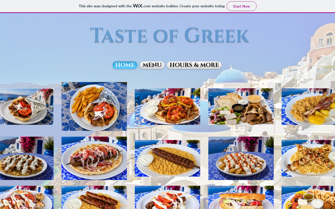 Taste of Greek — screenshot of their official website