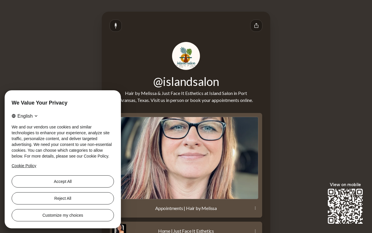Island Salon — screenshot of their official website