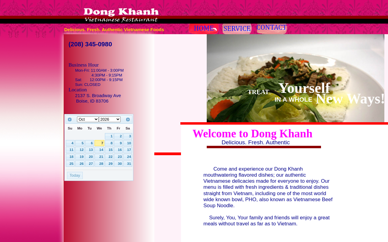Dong Khanh Vietnamese Restaurant — screenshot of their official website